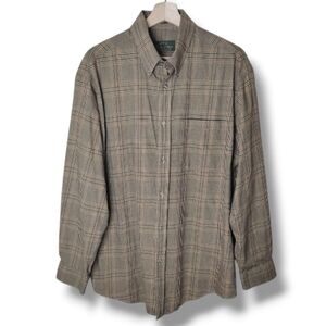 Orvis Signature Collection Men’s Large Plaid Cotton Wool Blend Shirt